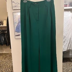 Grass green wide leg dress pants size L. NWOT